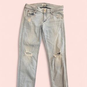 Hudson Jeans Light Blue Ripped Skinny Jeans
